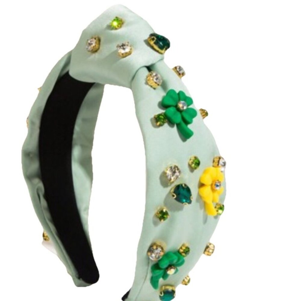 St. Patrick's Day Beaded Headbands Green & Yellow Shamrocks